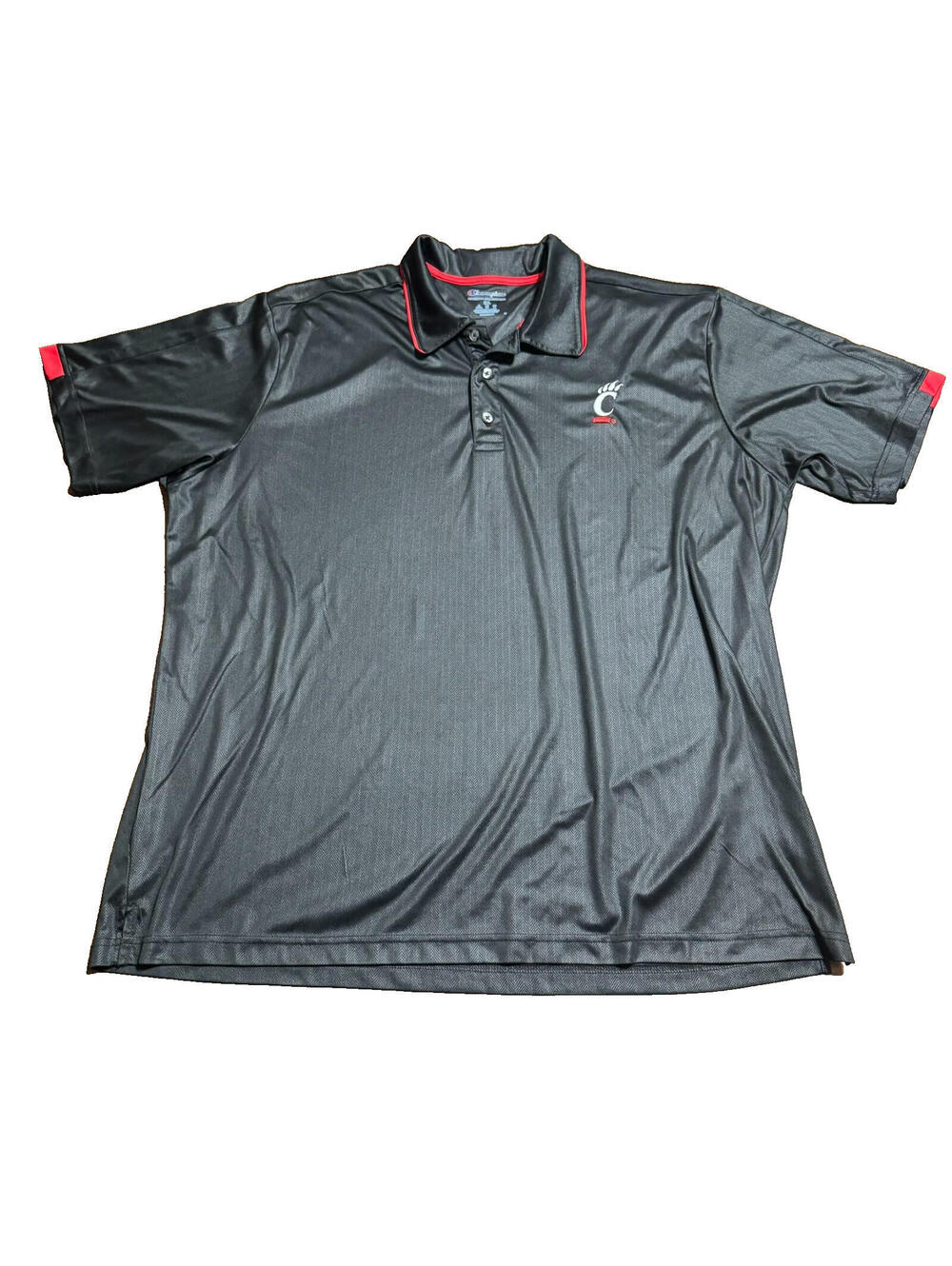 UC Cincinnati Bearcats Men’s Size XL Champion Polo Shirt Black Short Sleeve